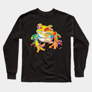 Frog Colorful Art Design for Animals Love Long Sleeve T-Shirt